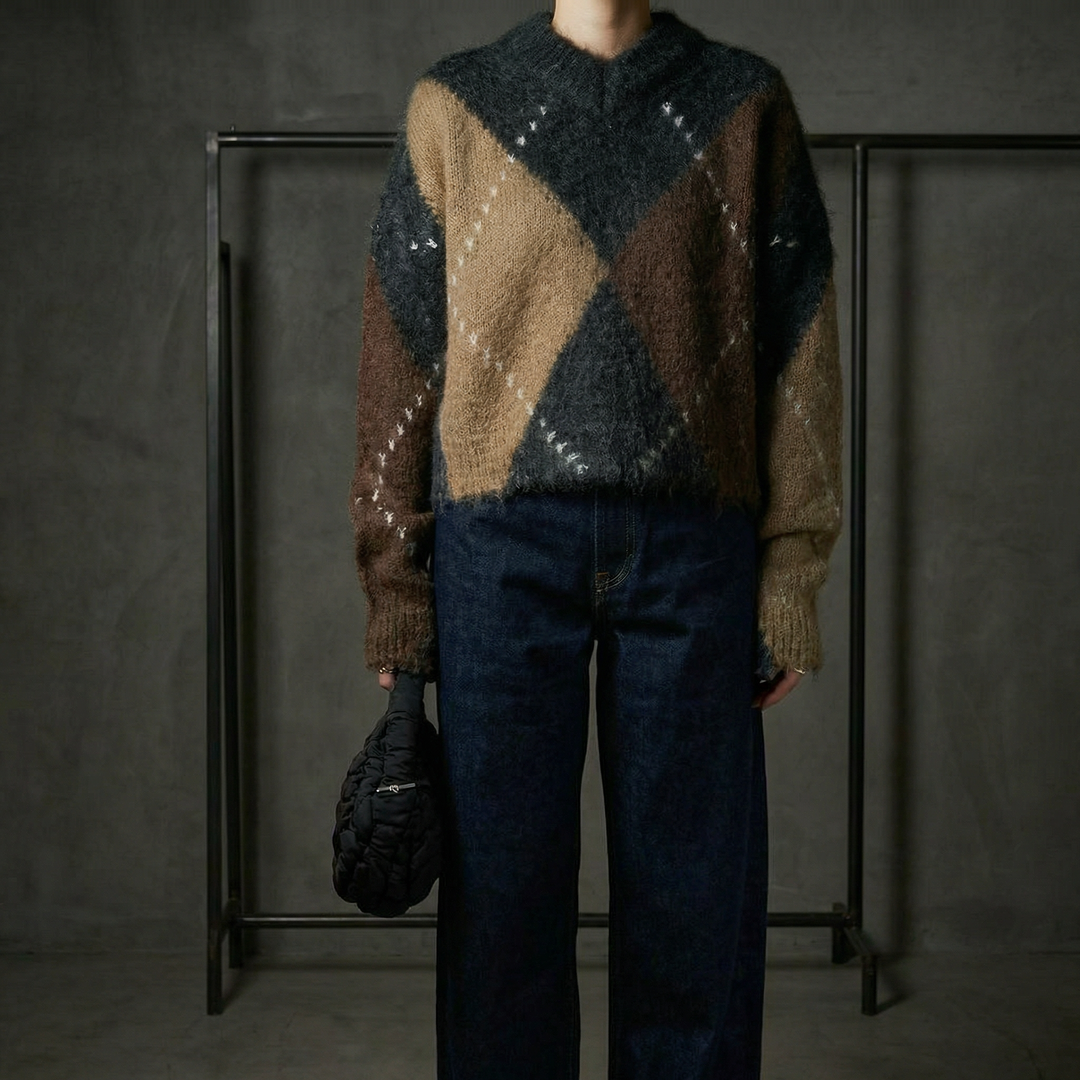 BRIDGERTON | WOMEN'S SWEATER | ARGYLE | CROPPED
