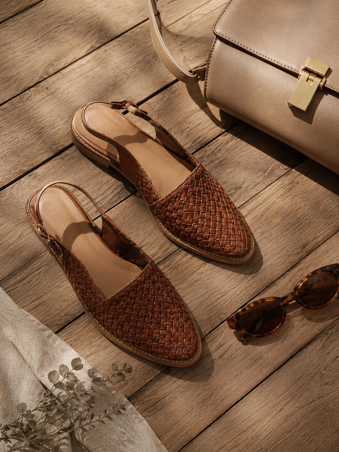 Amelia | Woven Comfort Slingback Flats