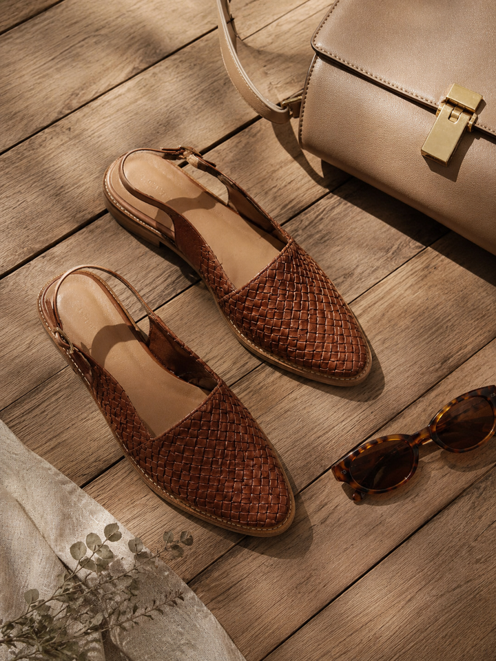 Amelia | Woven Comfort Slingback Flats